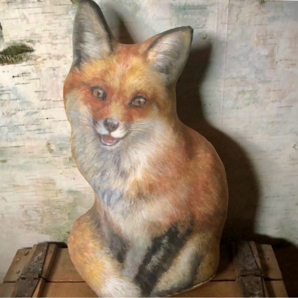 Brackenbury 20” Hand Painted Red Fox Weighted Organic Door Stop New